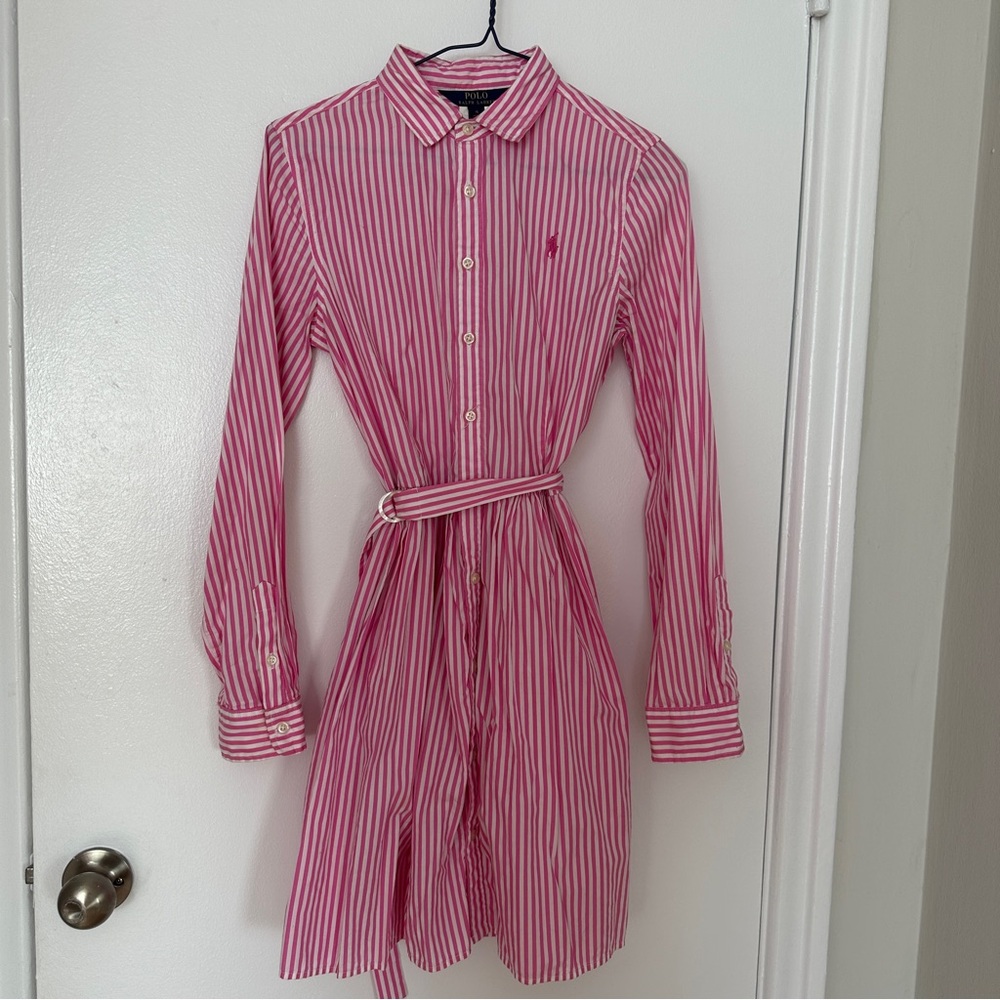 Ralph Lauren Pink Striped Shirt Dress